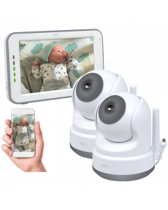 Moniteur pour bébé Moniteur pour bébé HD spacieux avec écran tactile de 12,7 cm et application - Avec moniteur pour bébé supplémentaire (BC3000-2)