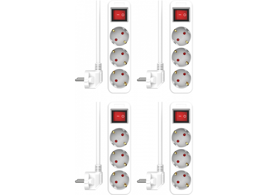 ES103S à 3 voies avec interrupteur et cordon de 1,5m - dispositif
